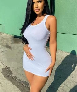 Mysite One Of The Boys Dress - White