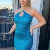Mysite Out Til Dawn Sequin Mini Dress - Teal