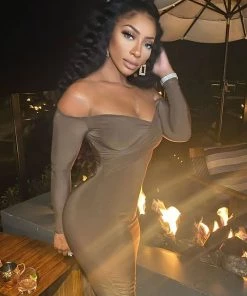 Fashion Nob Influencer Looks Please Respect My Privacy Midi Dress - Brown