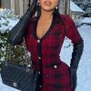 Fashion Nob Power Hour Plaid Mini Dress - Red/Black Influencer Looks