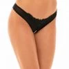 Fashion Nova Pretty Pearly Lace Cheeky Panty - Black Teddies & Babydolls