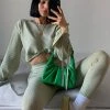 Fashion Nova Influencer Looks Rest Up Ribbed Legging Set - Sage