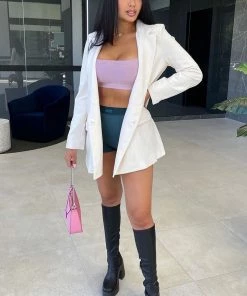 Fashion Nob Sasha Double Breasted Blazer - Cream