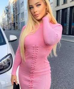 Fashion Nova DRESSES Setting The Tone Mini Dress - Pink