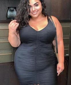 Fashion Nob Shanghai Ruched Dress - Black