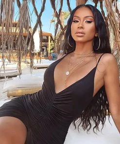 Fashion Nob Shanghai Ruched Dress - Black