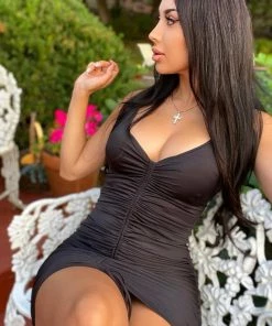 Fashion Nob Shanghai Ruched Dress - Black