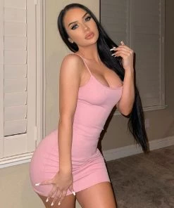 Mysite New Today Sidewalk Strut Ribbed Mini Dress - Blush