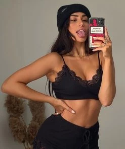 Fashion Nova Sleepy Dreams Thermal PJ Short Set - Black Influencer Looks