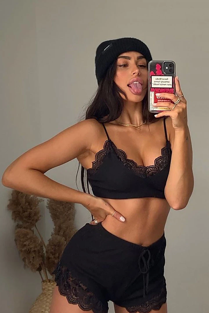 Fashion Nova Sleepy Dreams Thermal PJ Short Set - Black Influencer Looks 1 Fashion Nova Sleepy Dreams Thermal PJ Short Set - Black Influencer Looks