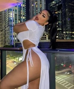Fashion Nova Influencer Looks Slitsation Maxi Dress - Off White