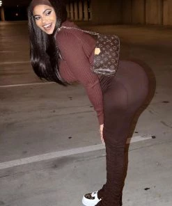 Fashion Nova Influencer Looks Stacked Honey High Rise Pant - Brown
