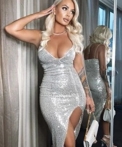 Mysite Stars Do Shine Sequin Dress - Silver