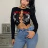 Fashion Nova Stay Brave Long Sleeve Top - Black Influencer Looks