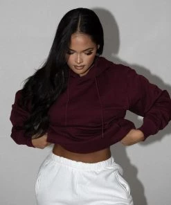 Fashion Nova Best Sellers Stole Your Boyfriend's Oversized Hoodie - Burgundy
