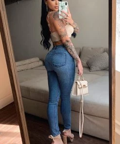 Fashion Nova Influencer Looks Sweet Cheeks Ankle Jeans - Medium Blue Wash