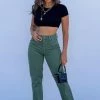 Fashion Nova Symbol Of Victory Ripped Mom Jeans - Olive