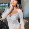Fashion Nova Take It To Heart Lace Bodysuit - White Teddies & Babydolls