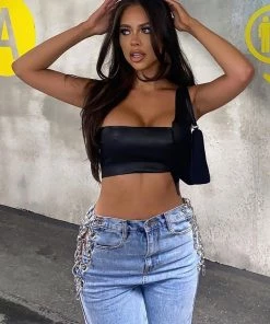 Fashion Nova Tall Clothing Tall Breaking Chains Straight Leg Jeans - Light Blue Wash