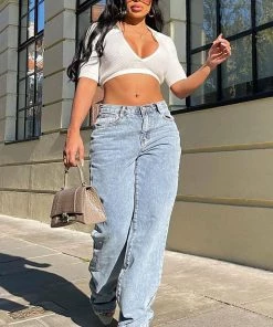 Fashion Nova Tall Get It Straight Slouch Fit Jeans - Medium Blue Wash 10 Fashion Nova Tall Get It Straight Slouch Fit Jeans - Medium Blue Wash