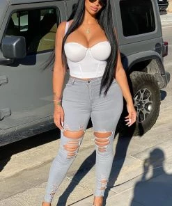 Mysite New Today Tell Your Boy Bye Jeans - Grey 29 Mysite New Today Tell Your Boy Bye Jeans - Grey