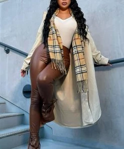 Mysite New Today Tie Me Down Faux Leather Pants - Chocolate