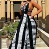 Mysite Walk On The Beach Tie Dye Maxi Dress - Black/White