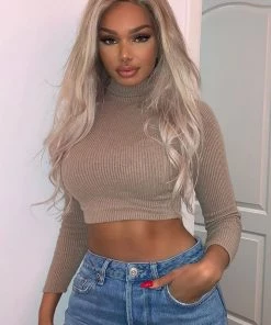 Fashion Nova Wanderlust Mock Neck Top - Taupe