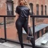 Fashion Nova Influencer Looks Want You Back PU Jumpsuit - Black