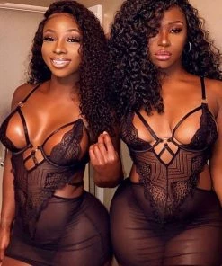 Fashion Nob Whisper My Name Lace Babydoll - Black