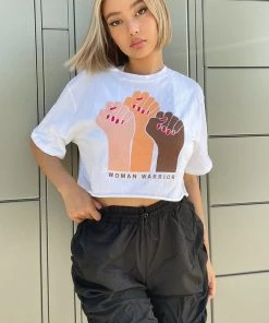 Mysite New Today Woman Warrior Crop Top - White 15 Mysite New Today Woman Warrior Crop Top - White