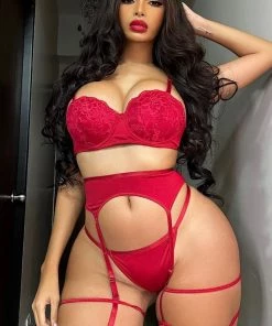 Fashion Nob Lingerie Sets You Are My Fantasy 3 Piece Garter Set - Red