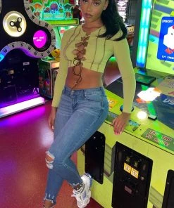 Mysite Your Turn Ankle Jeans - Medium Blue Wash