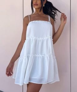 Mysite DRESSES Yulia Mini Dress - White 10 Mysite DRESSES Yulia Mini Dress - White