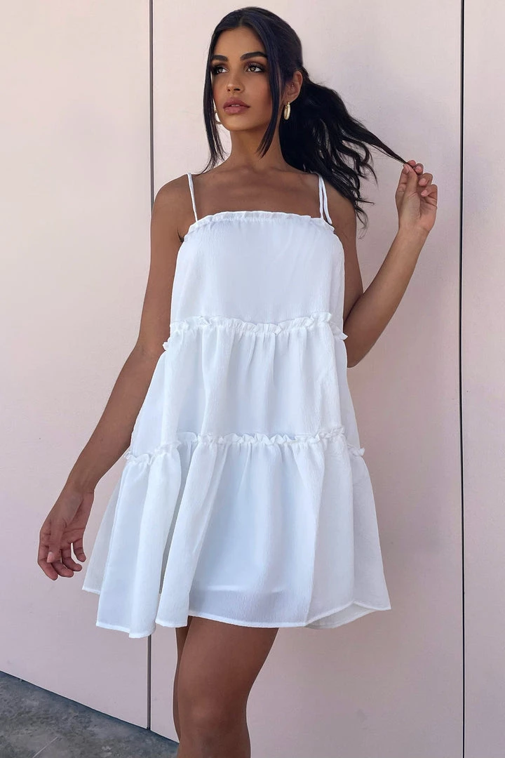 Mysite DRESSES Yulia Mini Dress - White 2 Mysite DRESSES Yulia Mini Dress - White