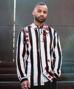 FashionNob Influencer Looks Cherry Blossom Long Sleeve Woven Top - White/combo